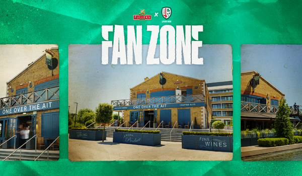 London Irish fan zone at One Over The Ait